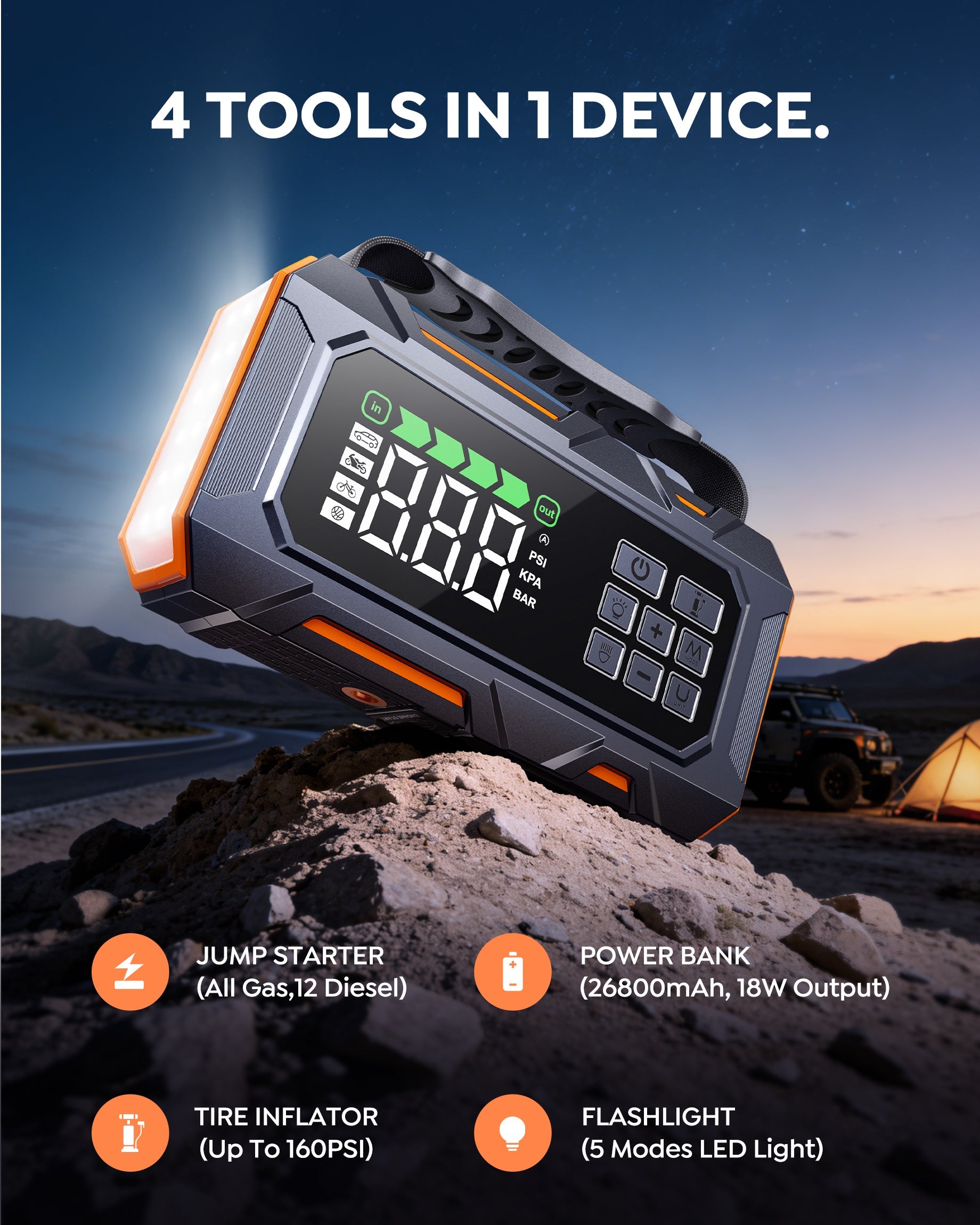 【New Arrivals】Buture Beta09 Jump Starter with Air Compressor丨8000A Powerful Start, 16-in-1 Roadside Kit